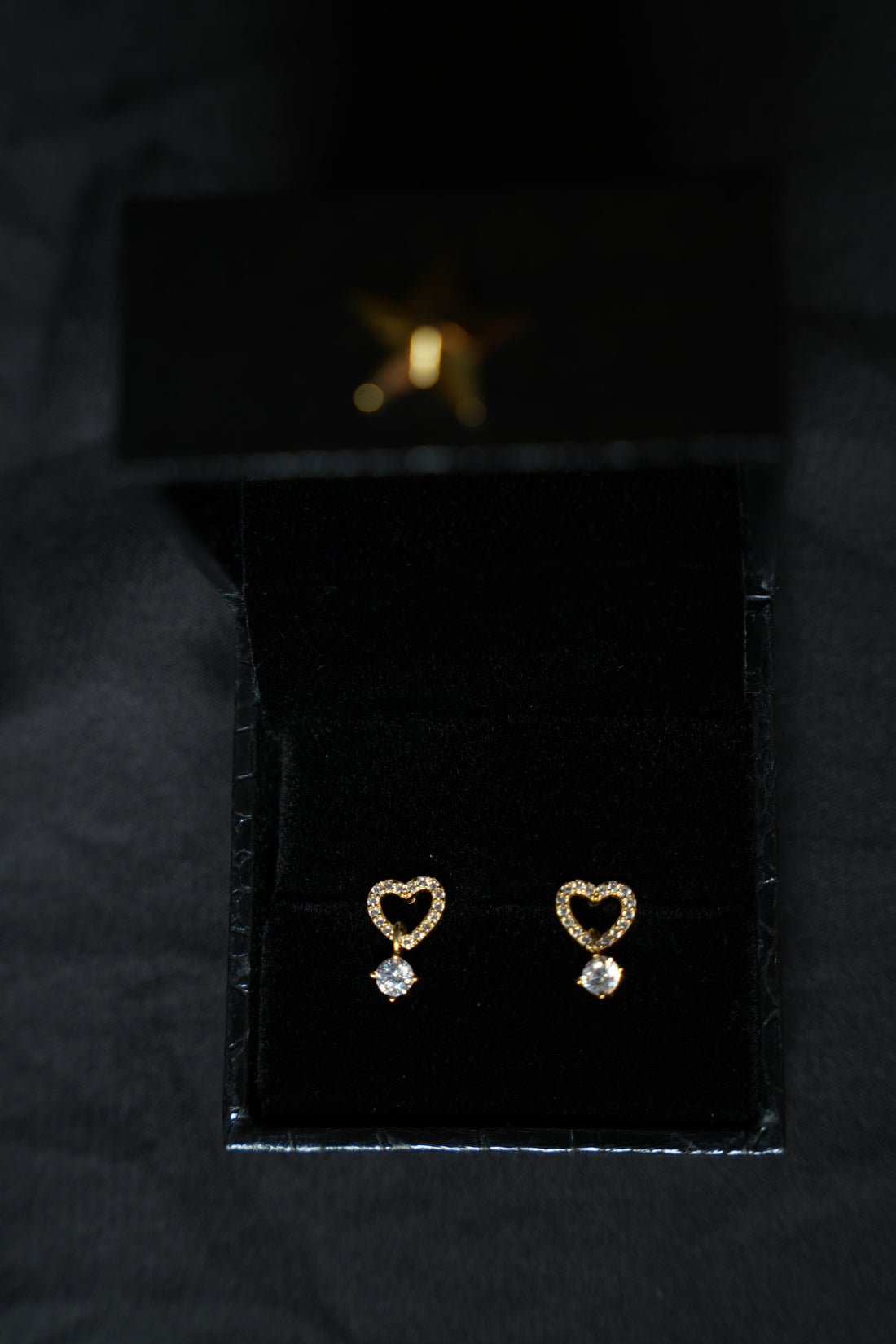 92.5 Silver Ishna Gold Heart with Pearl Drop Studs