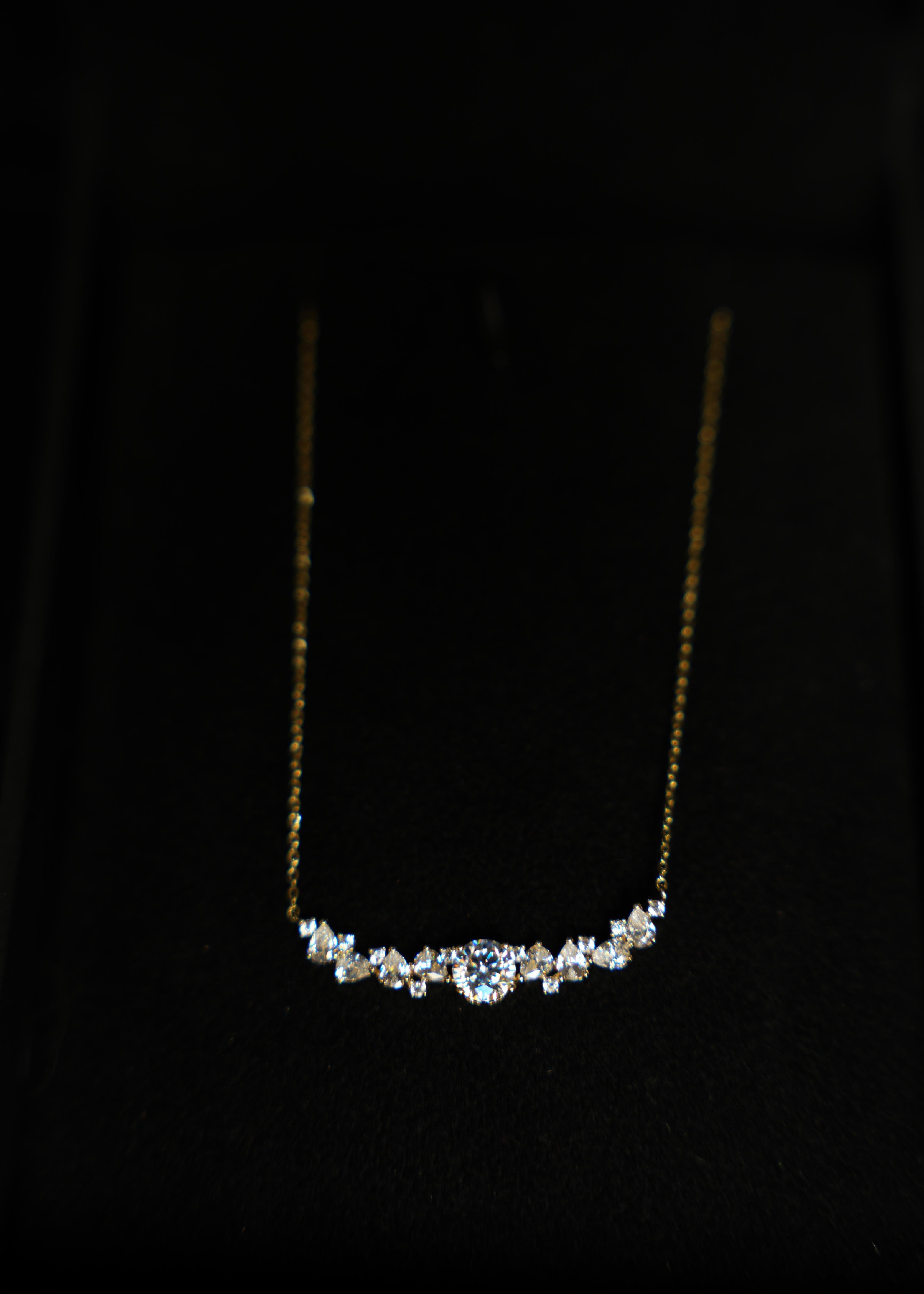 92.5 Sliver Ishna  Kiara Crystal Arc Chain