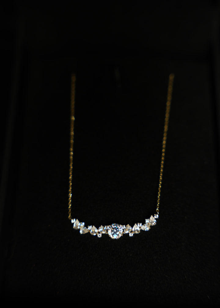 92.5 Sliver Ishna  Kiara Crystal Arc Chain