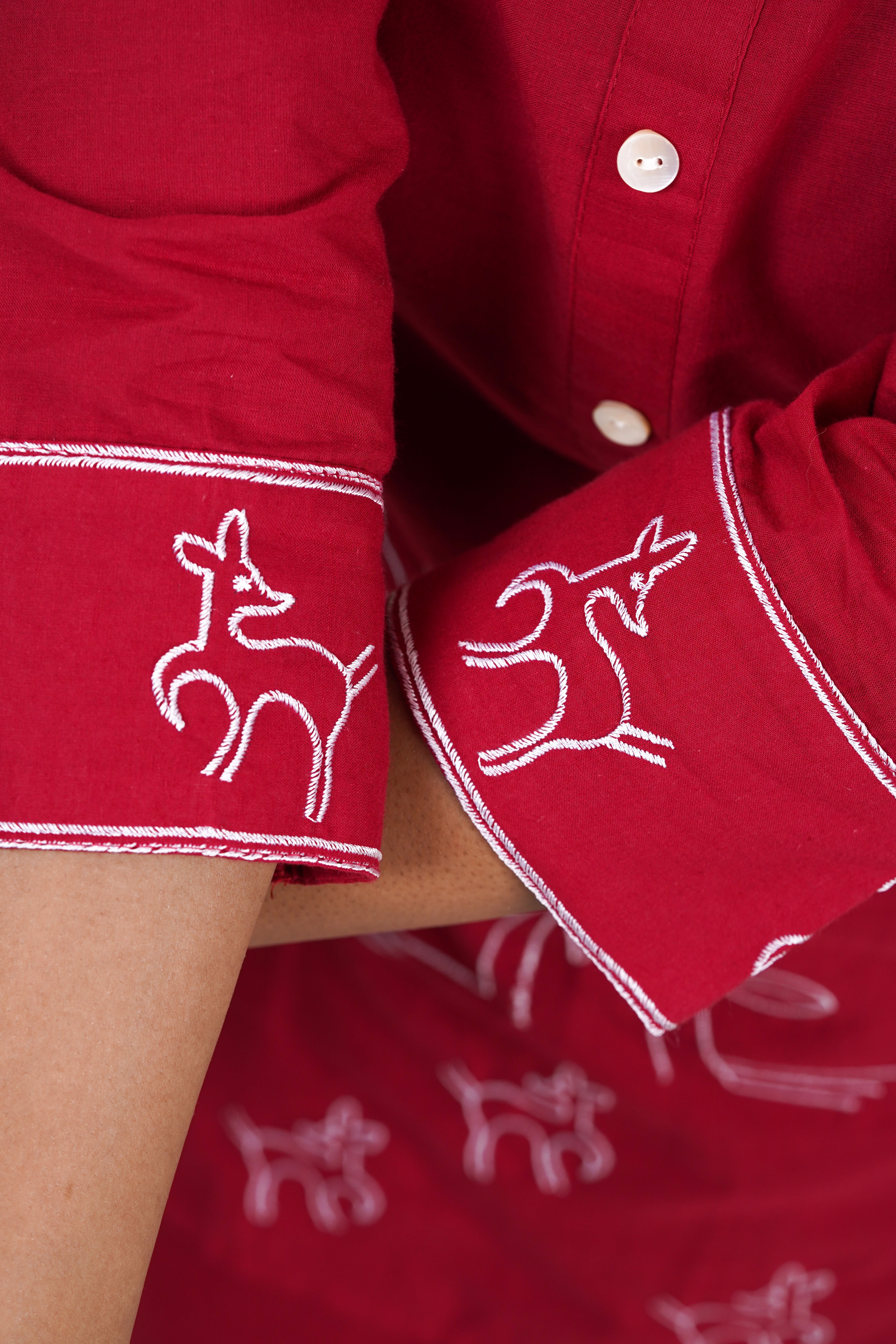 ISHNA Red Palm Co-ord set