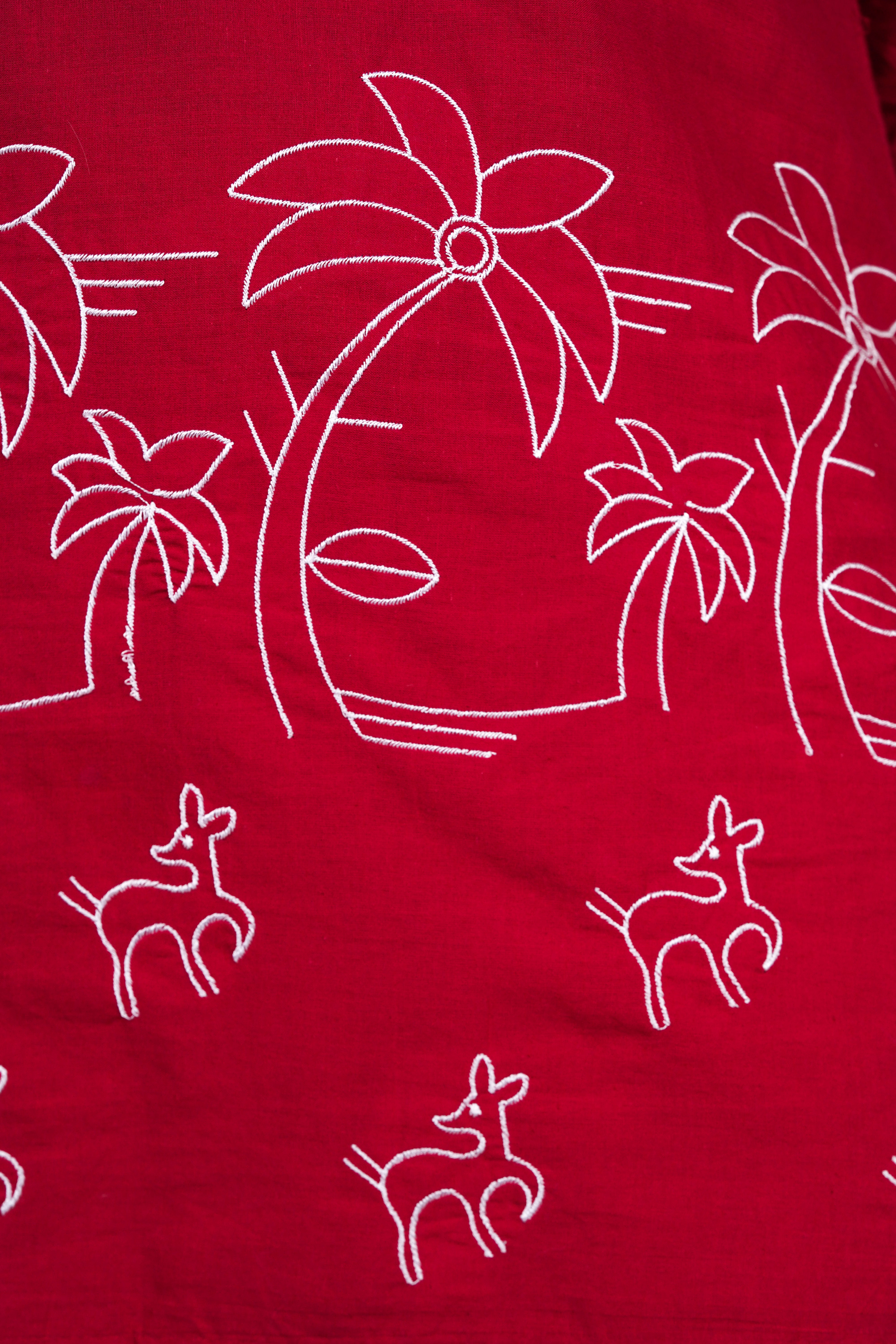 ISHNA Red Palm Co-ord set