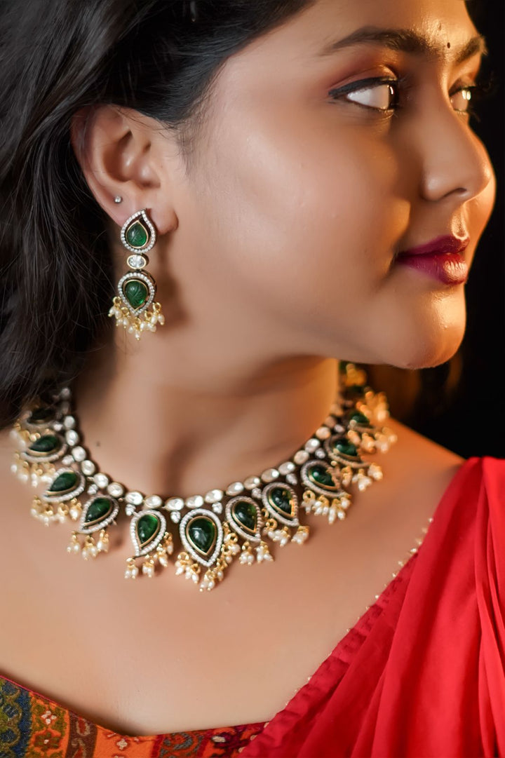Floral Kundan Statement Earrings