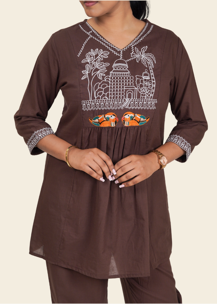 ISHNA Mocha Heritage co-ord set