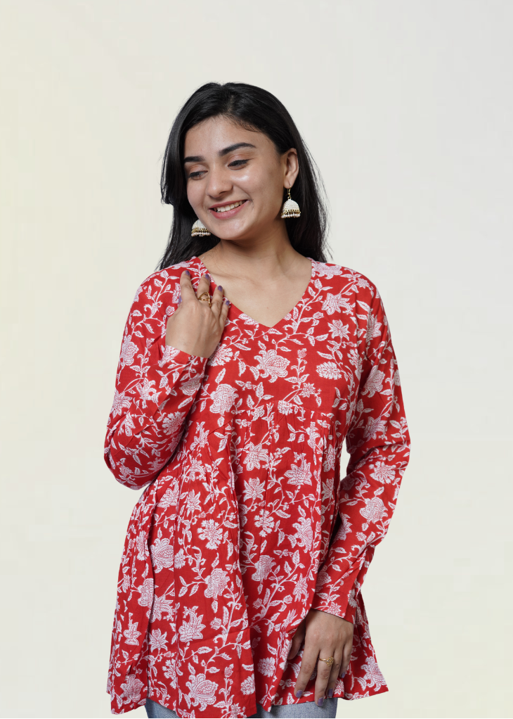 Gulnaar Bloom Peplum Top