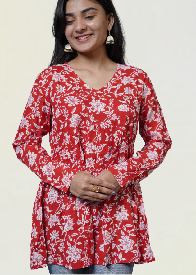 Gulnaar Bloom Peplum Top
