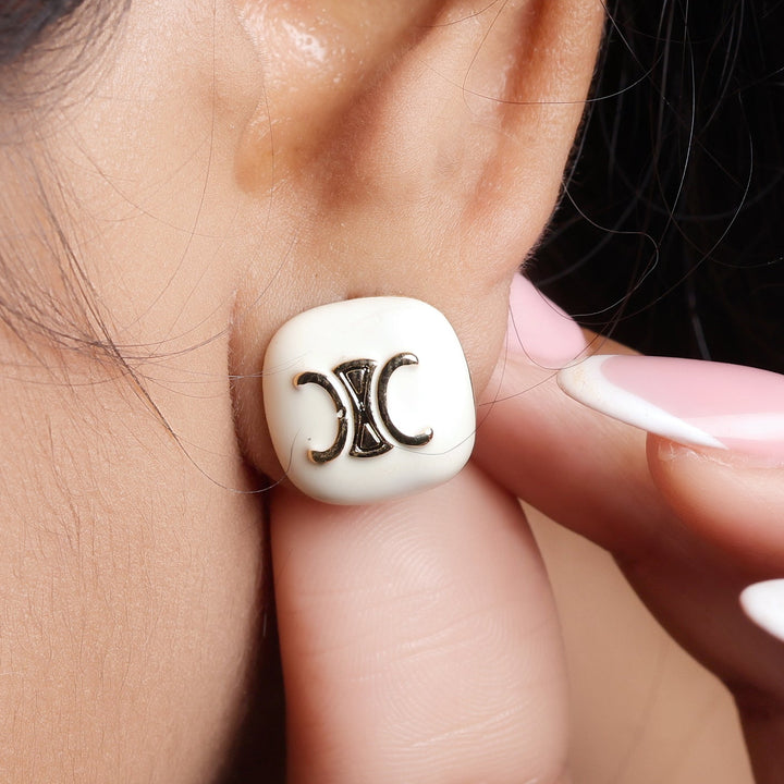 Monogram Cushion Earring