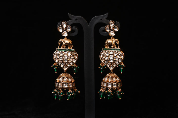 Antique Gaja Kundan Bridal Jhumkas