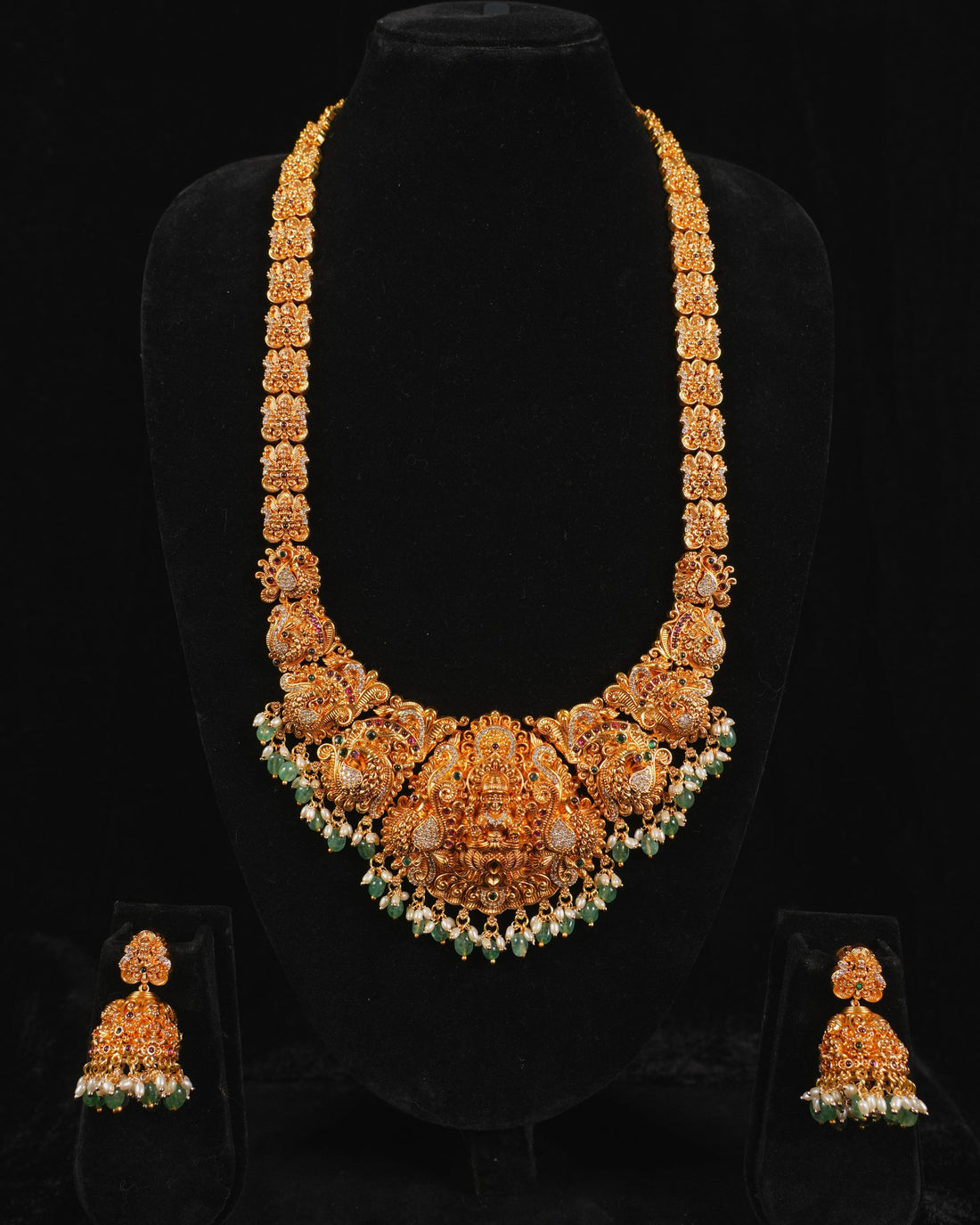 Divine Goddess Lakshmi Emerald Haram