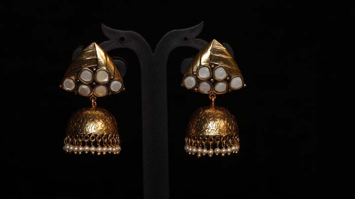 Classic Kundan Pearl Jhumka Earrings