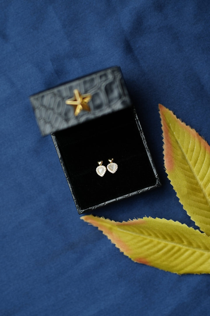 92.5 Silver Celeste Heart Halo Stud Earrings