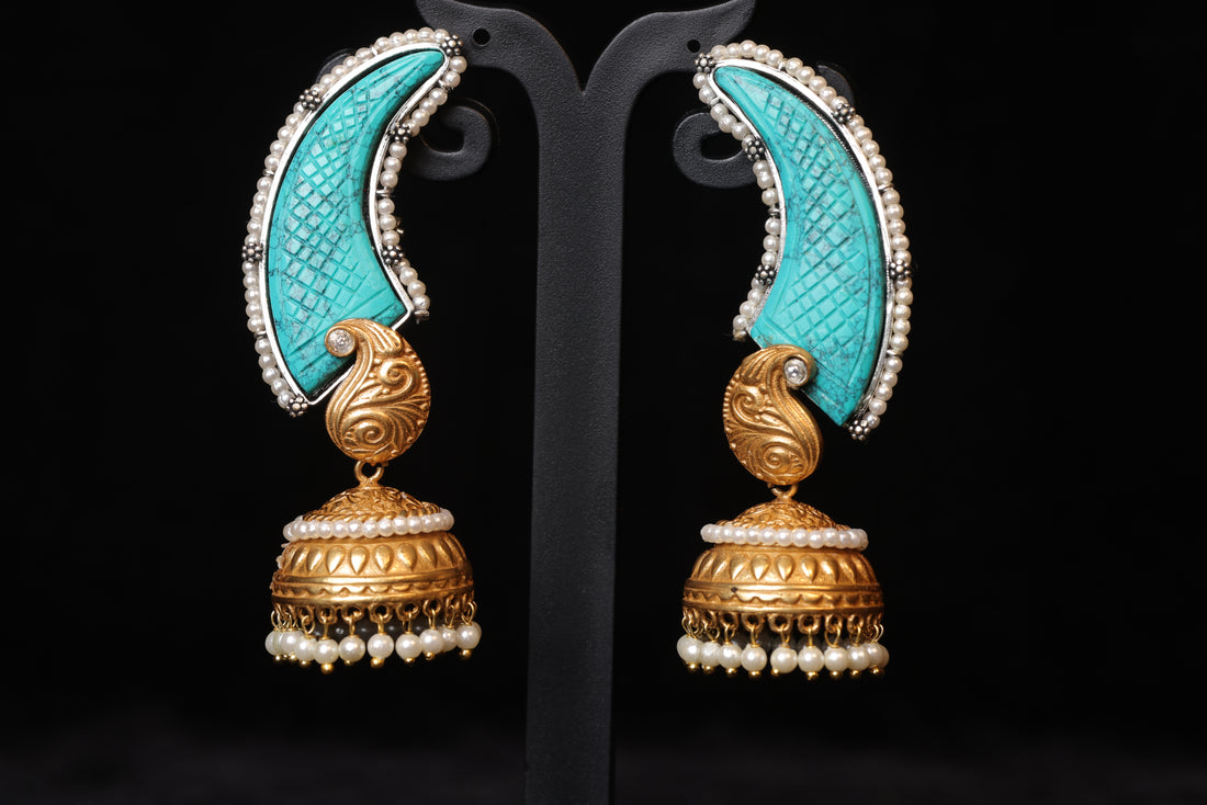 Sculpted Hamsa Pankh Earrings