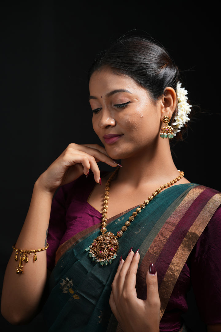 Emerald Grace Lakshmi Antique Haram