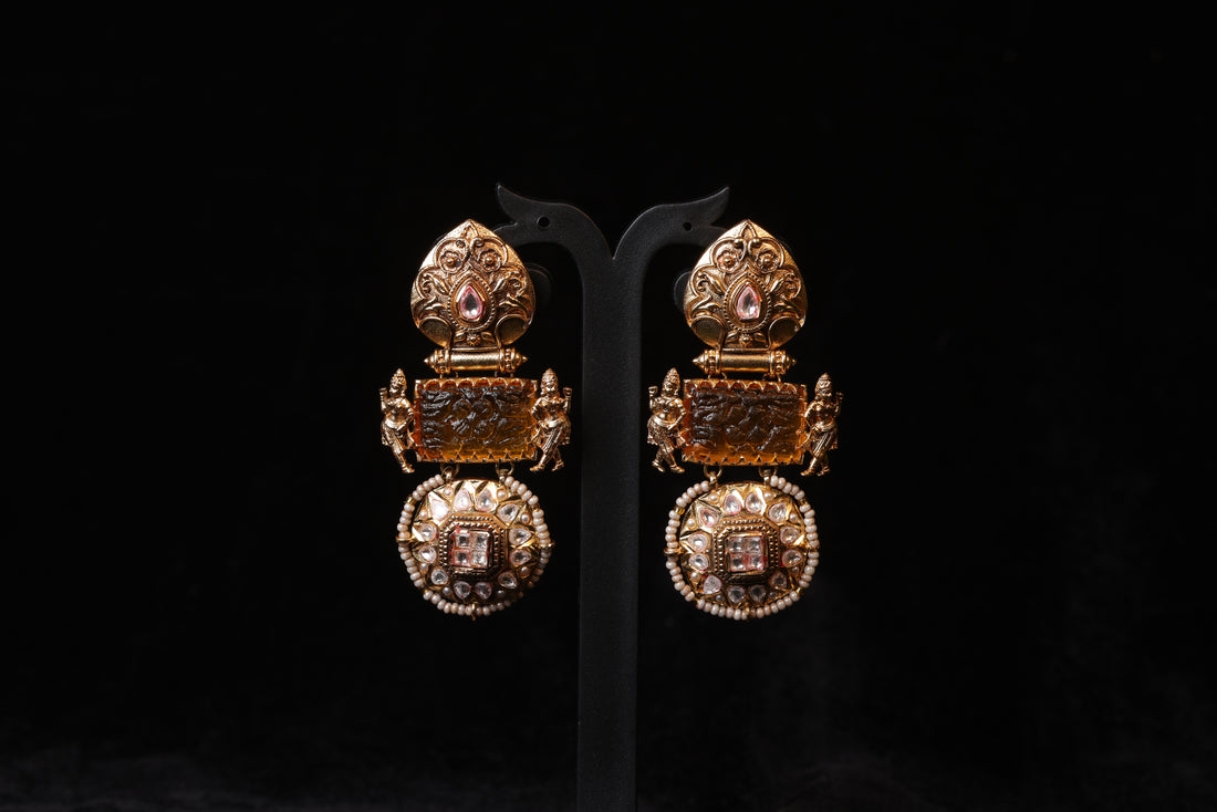 Three Tiered Antique Smoky Quartz Drops