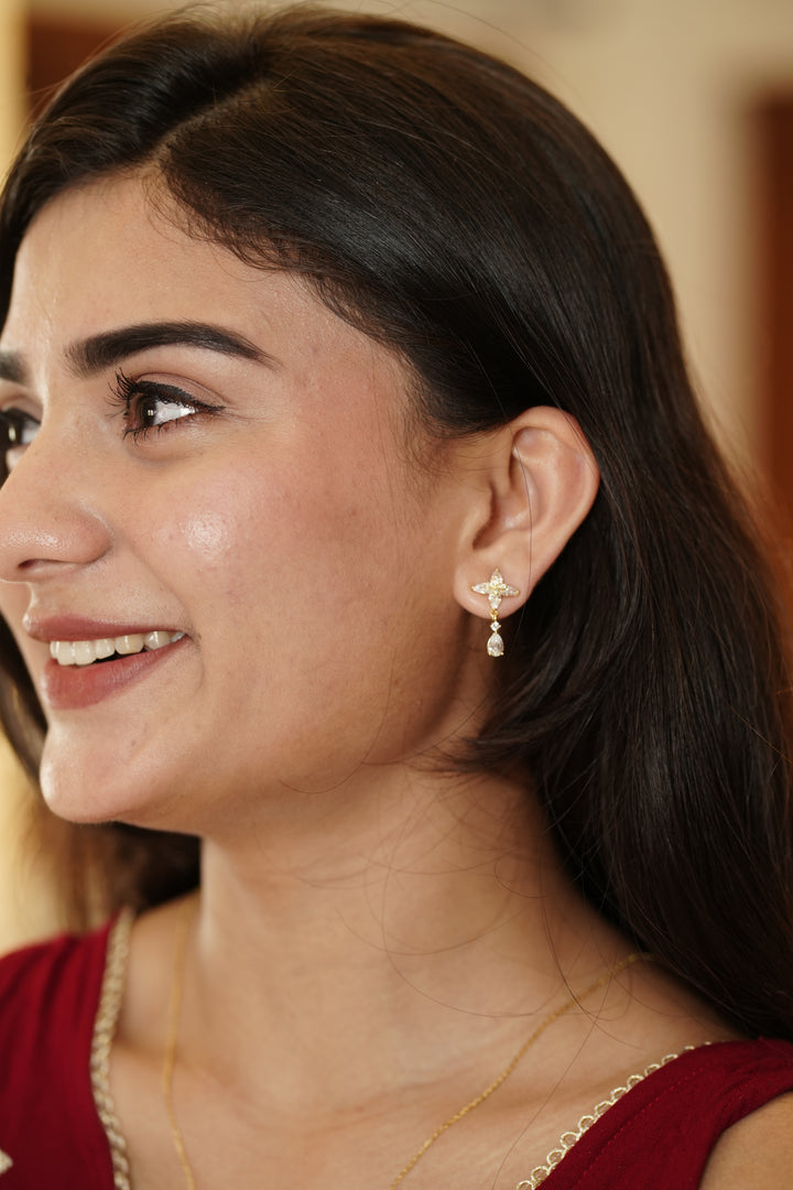92.5 Sliver Ishna Liora Crystal Drop Studs