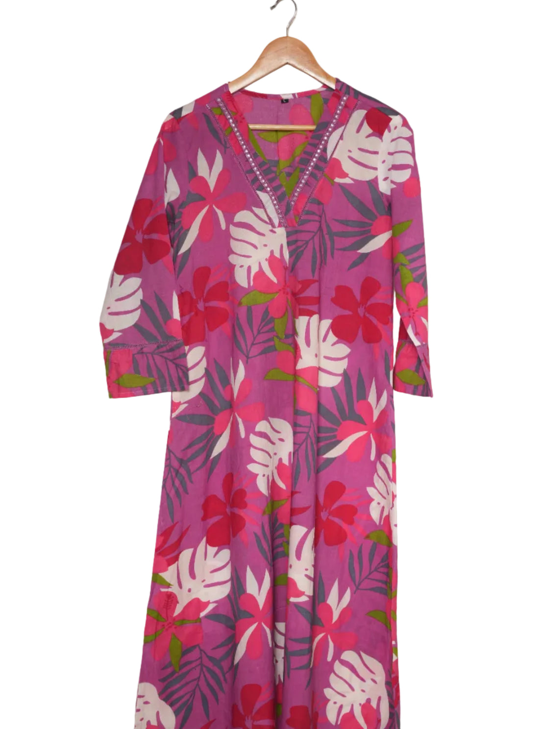 ISHNA Pink Palm Co-ord Set