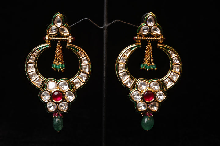 Rajputana Ruby Polki Chandbalis