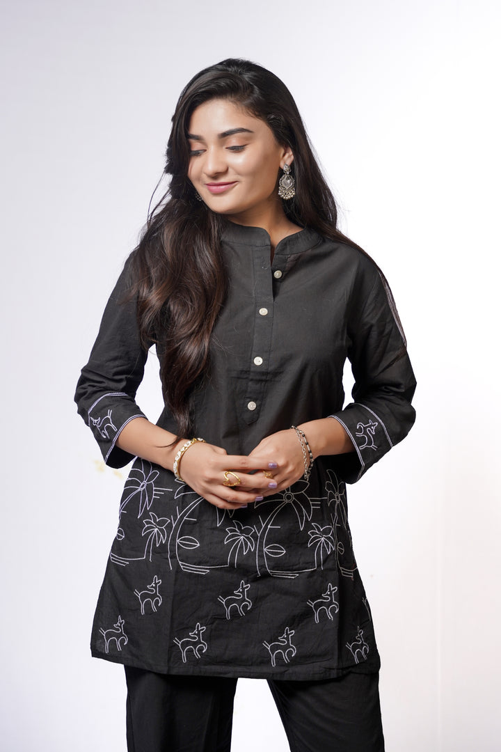 ISHNA Black Palm Trail Co-ord set