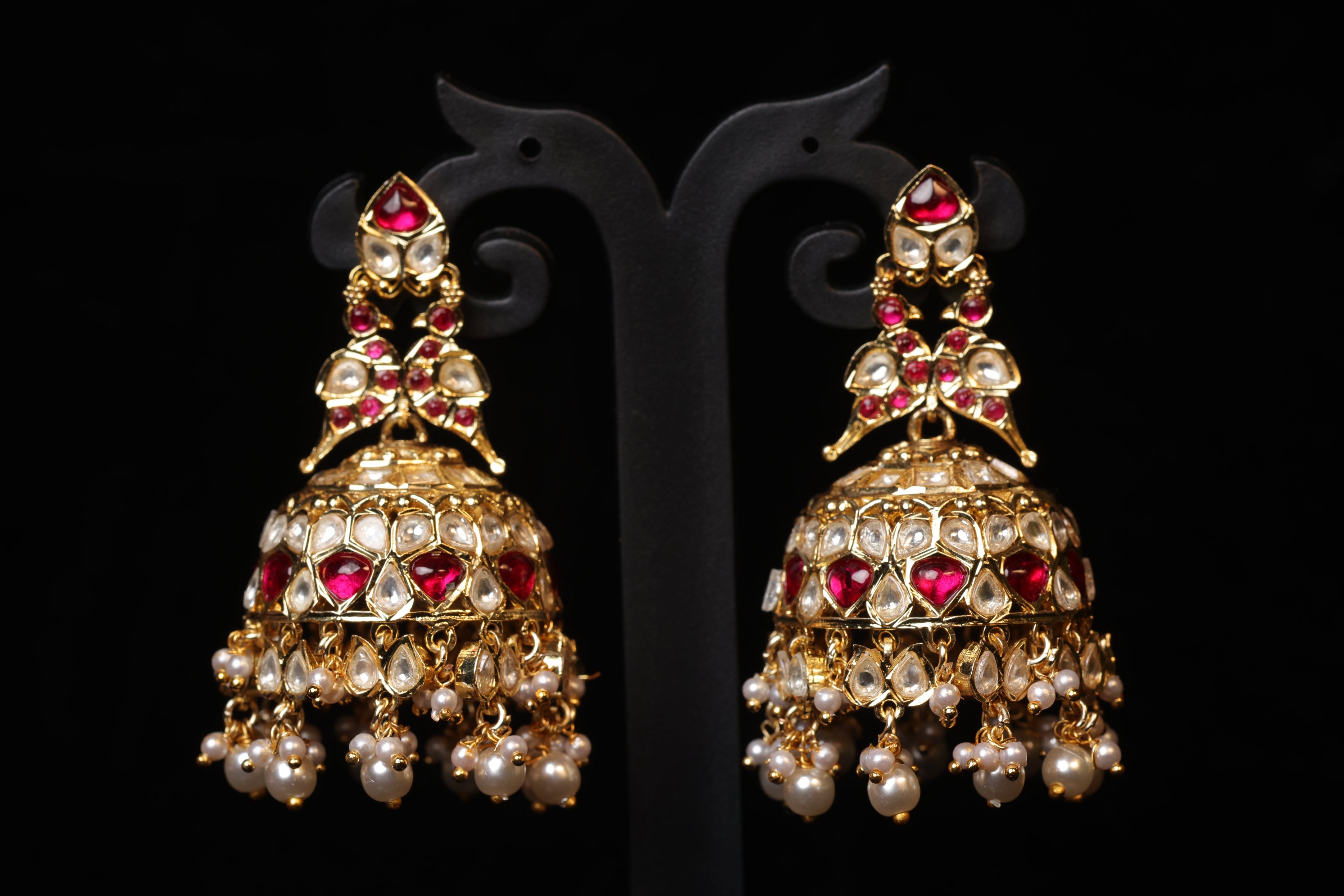 Royal Heritage Ruby Kundan Jhumakas