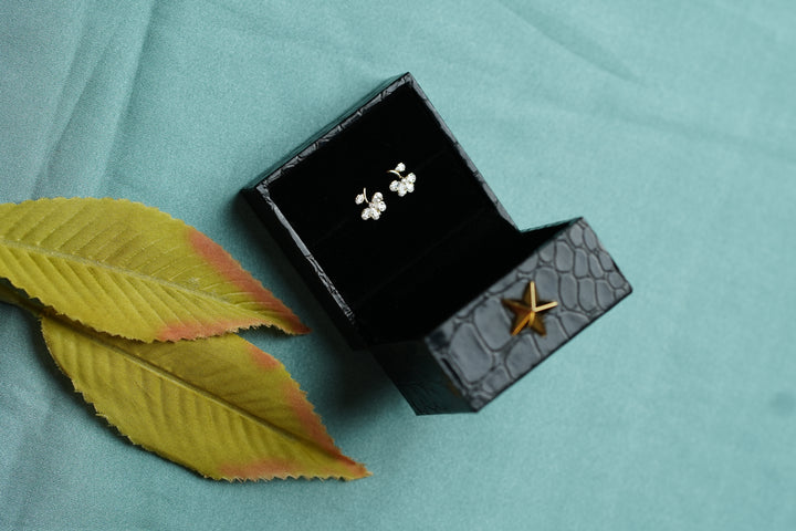 92.5 Silver Elira Crystal Blossom Stud Earrings