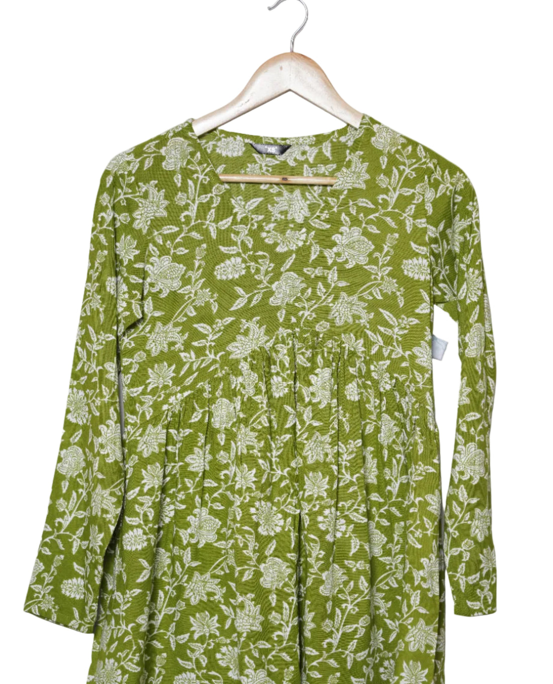 ISHNA Olive Meadow Printed short kurti