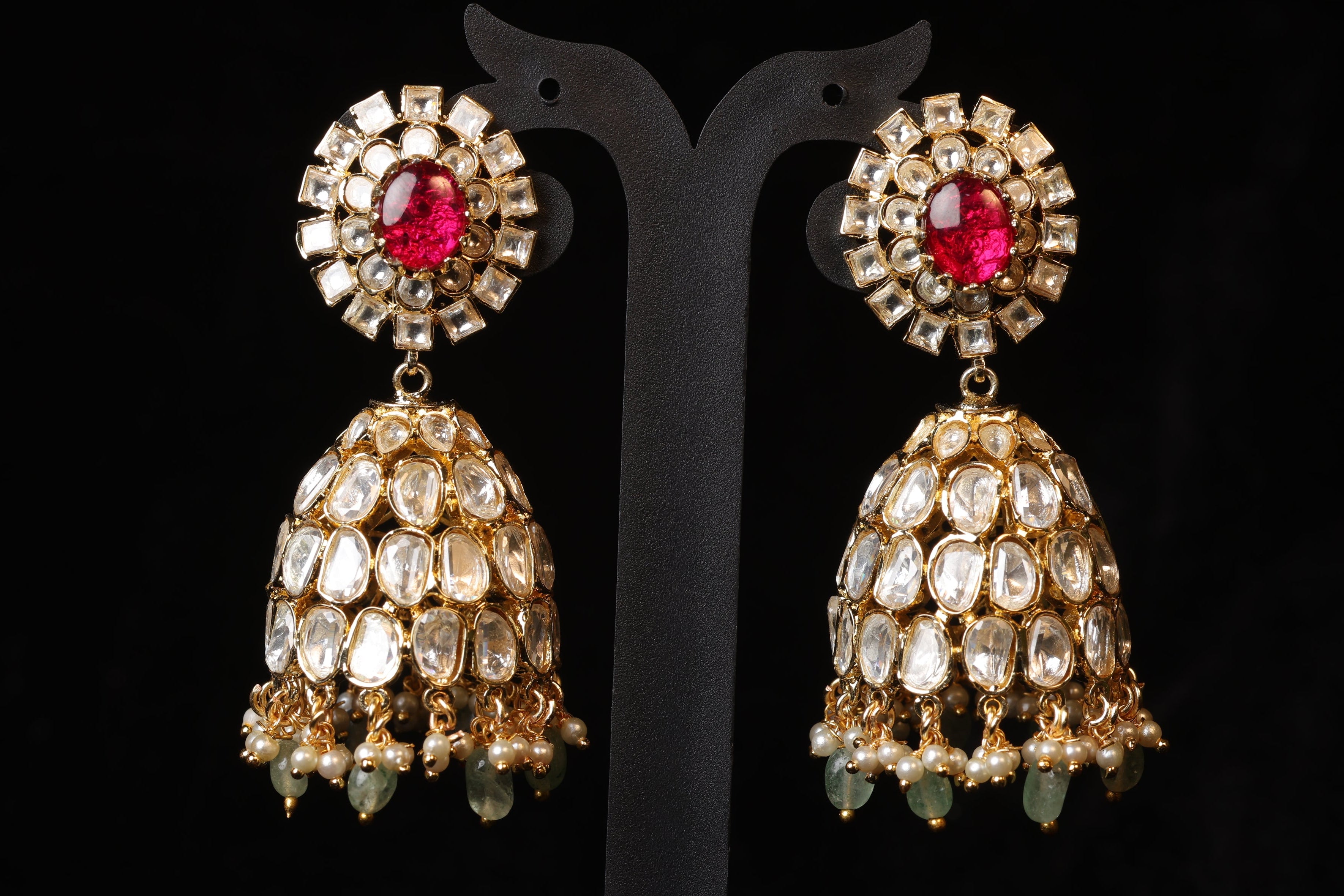 Heritage Regal Polki Stone Jhumukas