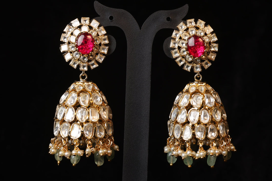 Heritage Regal Polki Stone Jhumukas