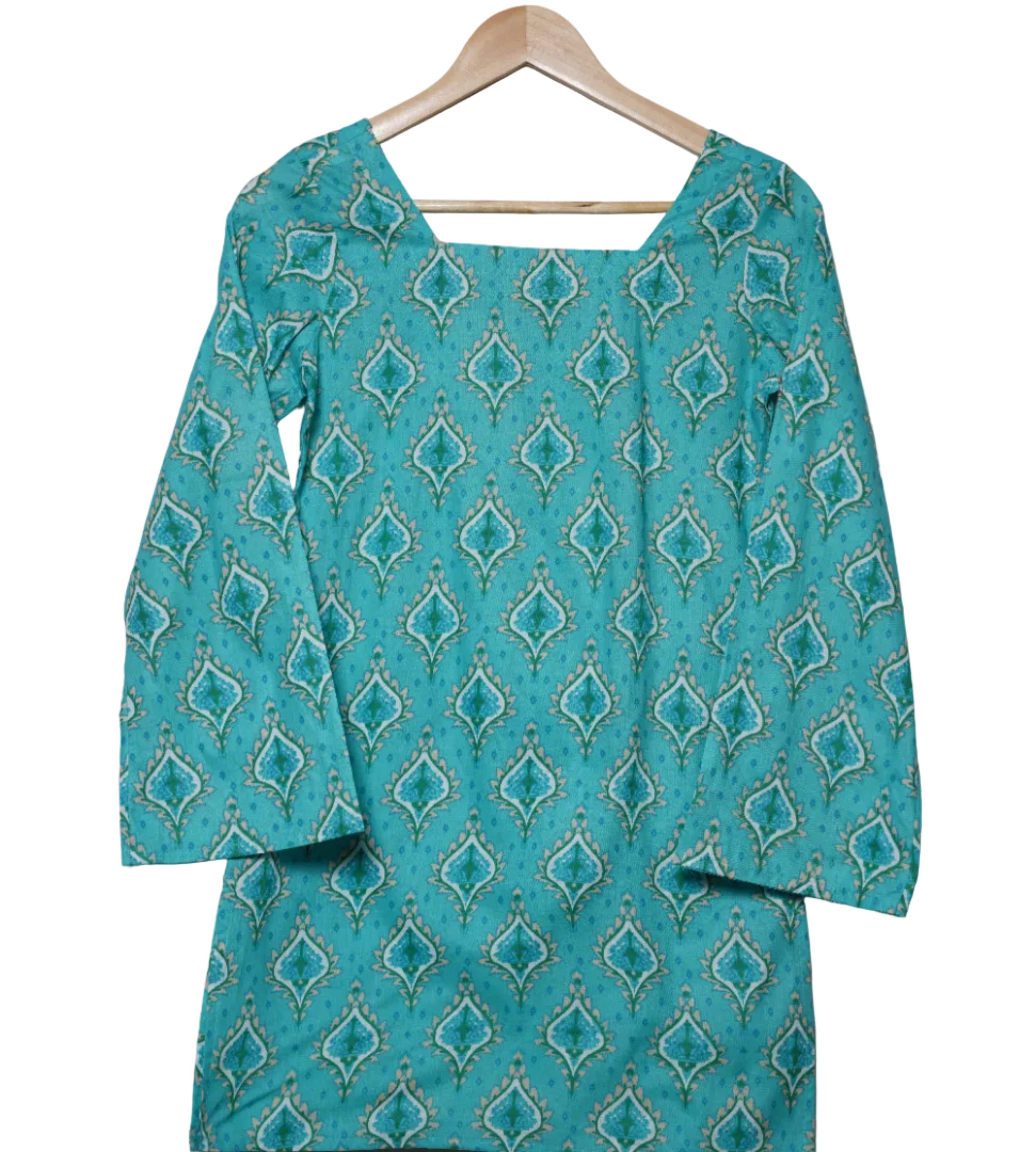 Firoza Teal Short Kurti