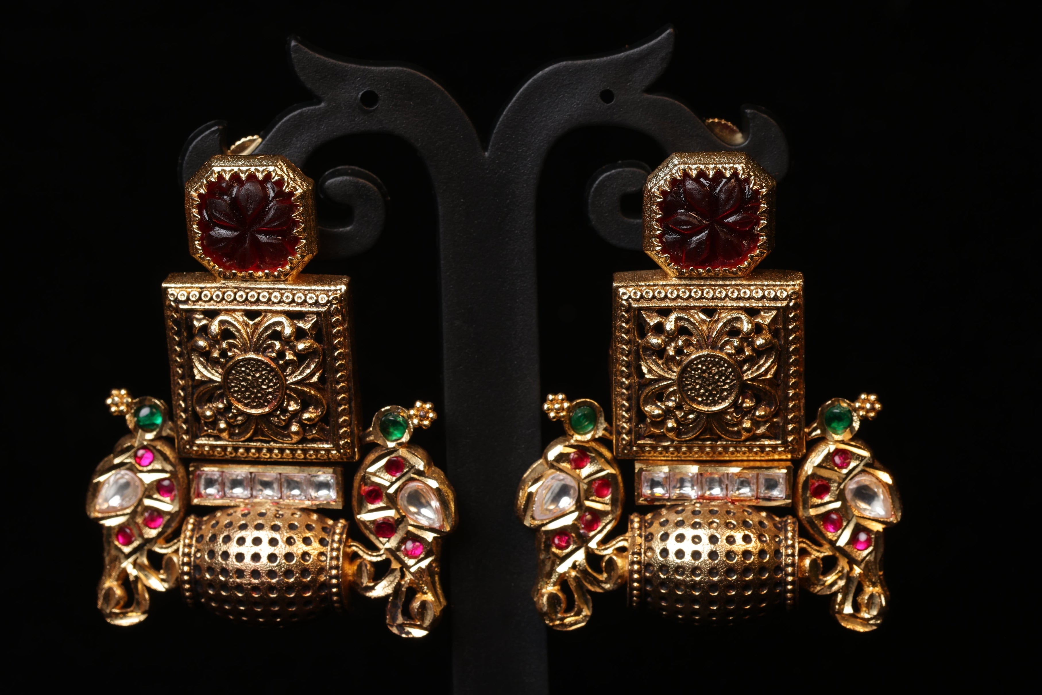 Antique Heritage Temple Pillar Earrings