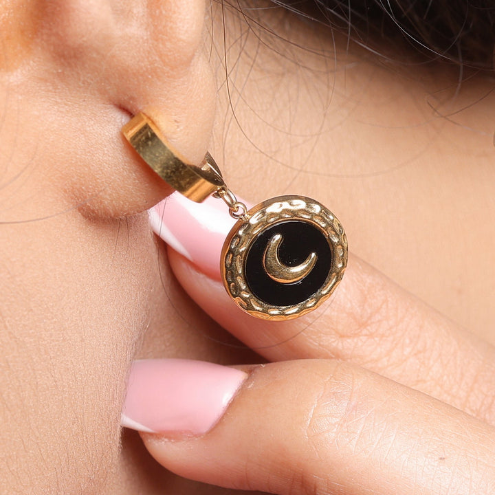 Crescent Moon Drop Earrings