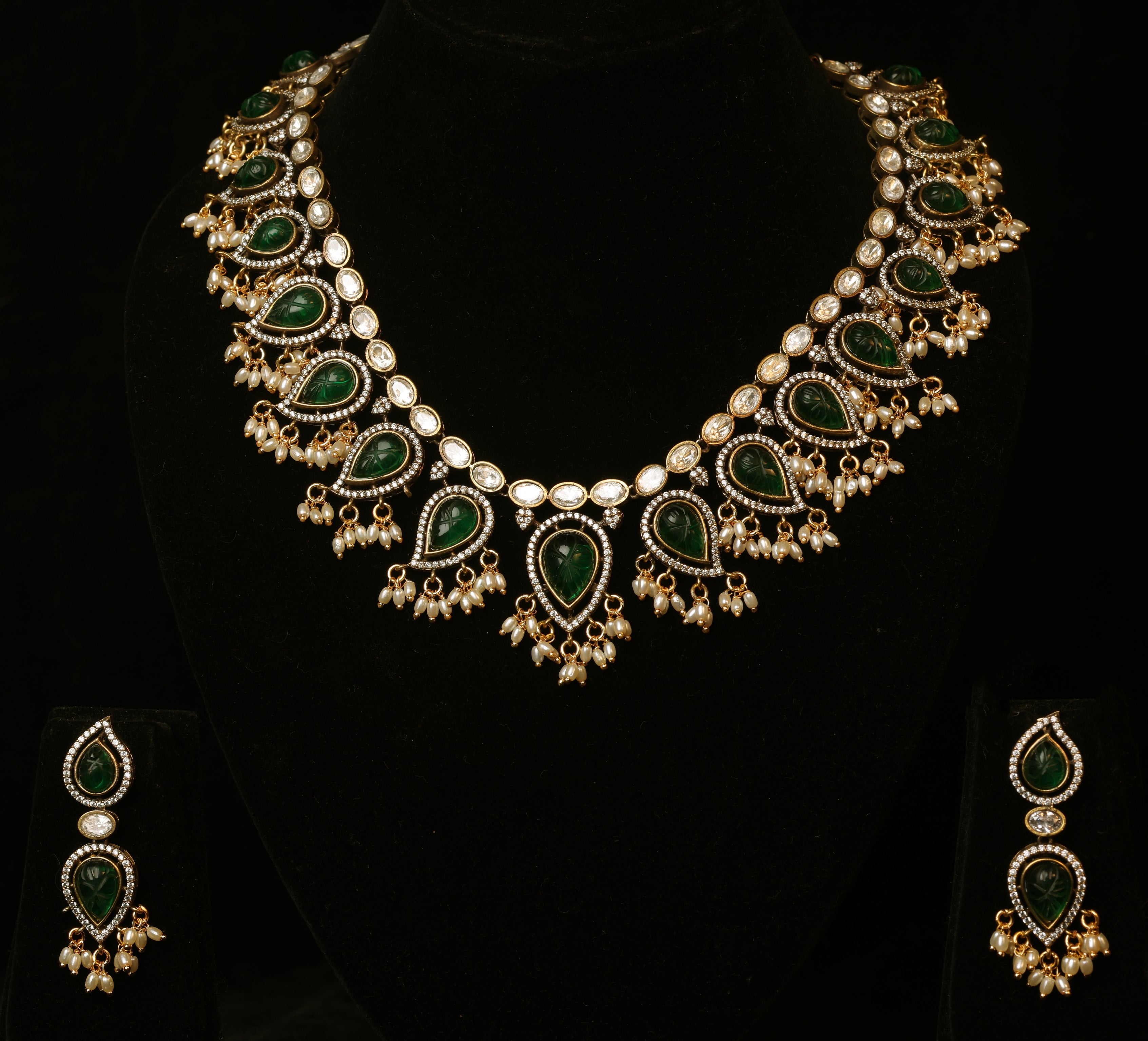 Floral Kundan Statement Earrings