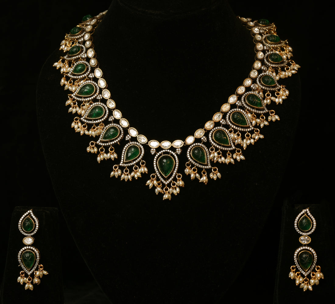 Floral Kundan Statement Earrings