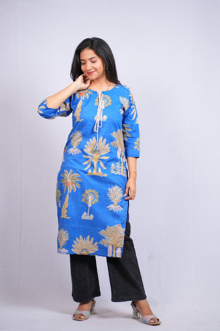Neelvan Blue Motif Kurti