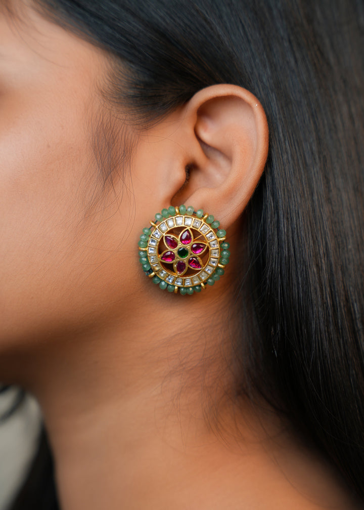 Rajputana Emerald Studs