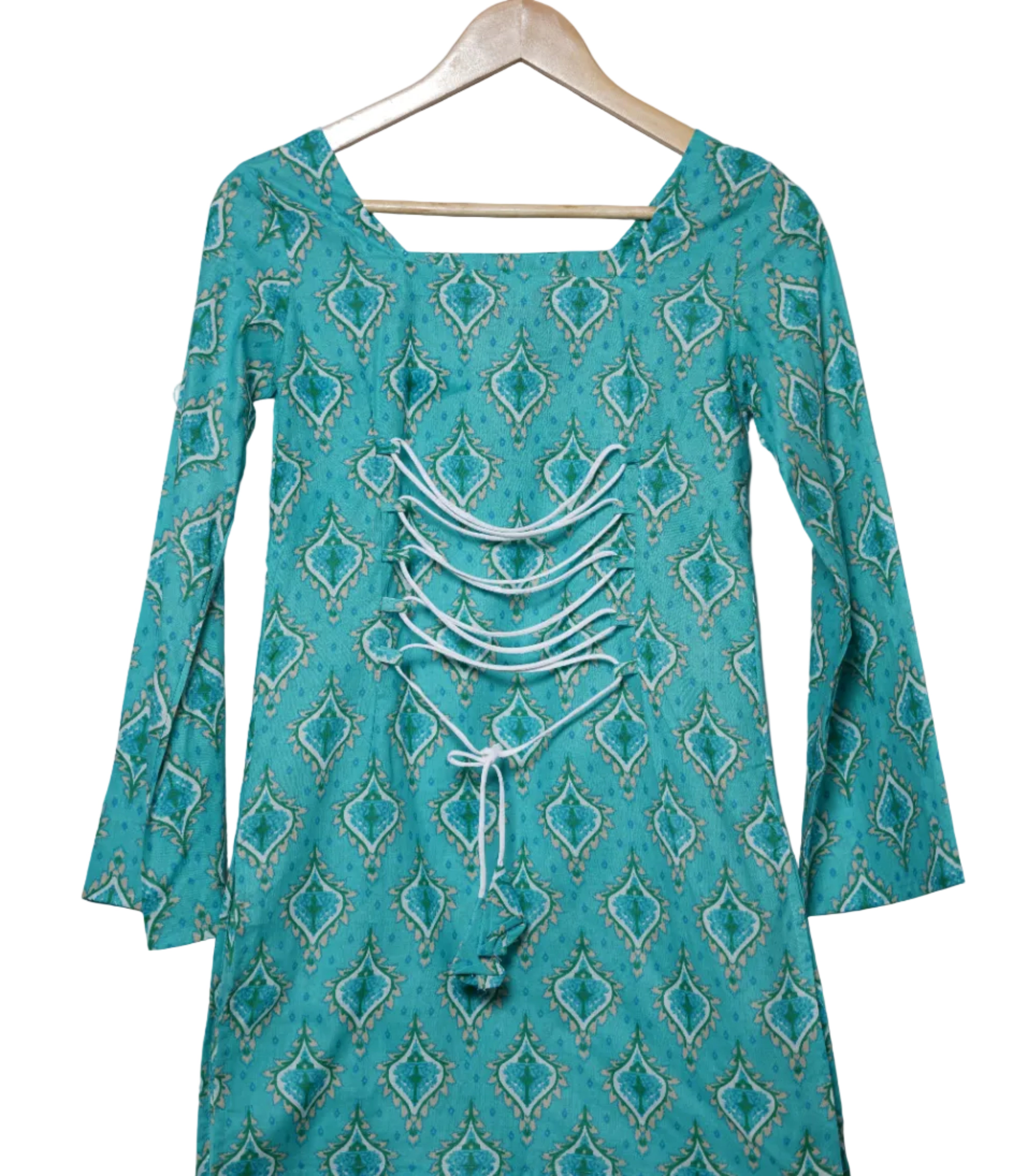 Firoza Teal Short Kurti