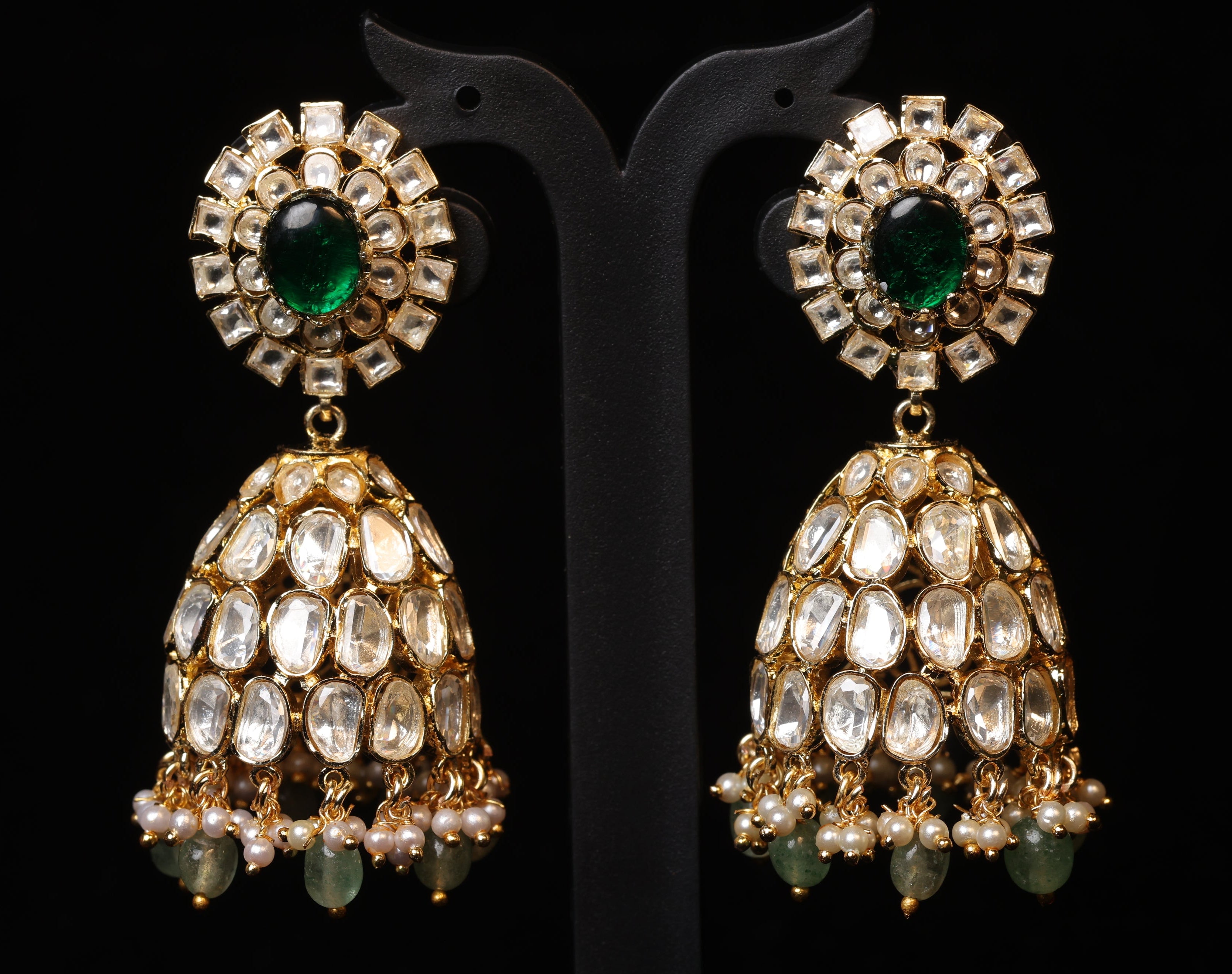 Heritage Regal Polki Stone Jhumukas