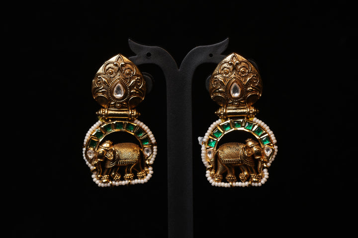Meenakari Elephant Drops