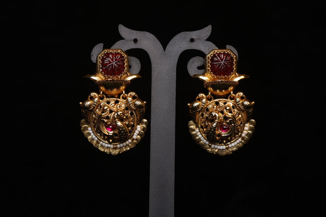 Antique Pearl Fringed South Indian Jhumka