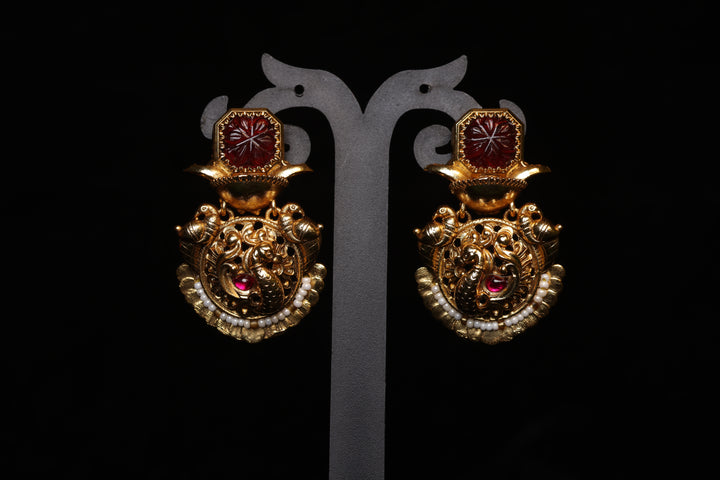 Antique Pearl Fringed South Indian Jhumka