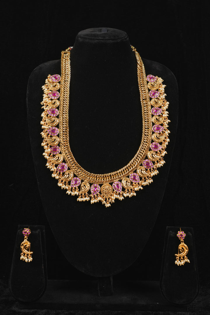 Ruby Mango Necklace with Earrings