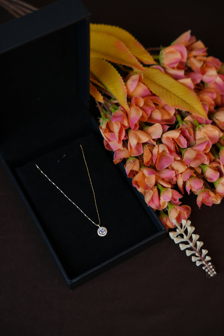 92.5 Silver Ishna Celestial Halo Pendant chain