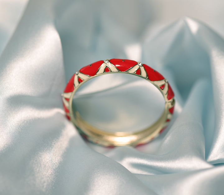 Crimson Crest Enamel Bracelet