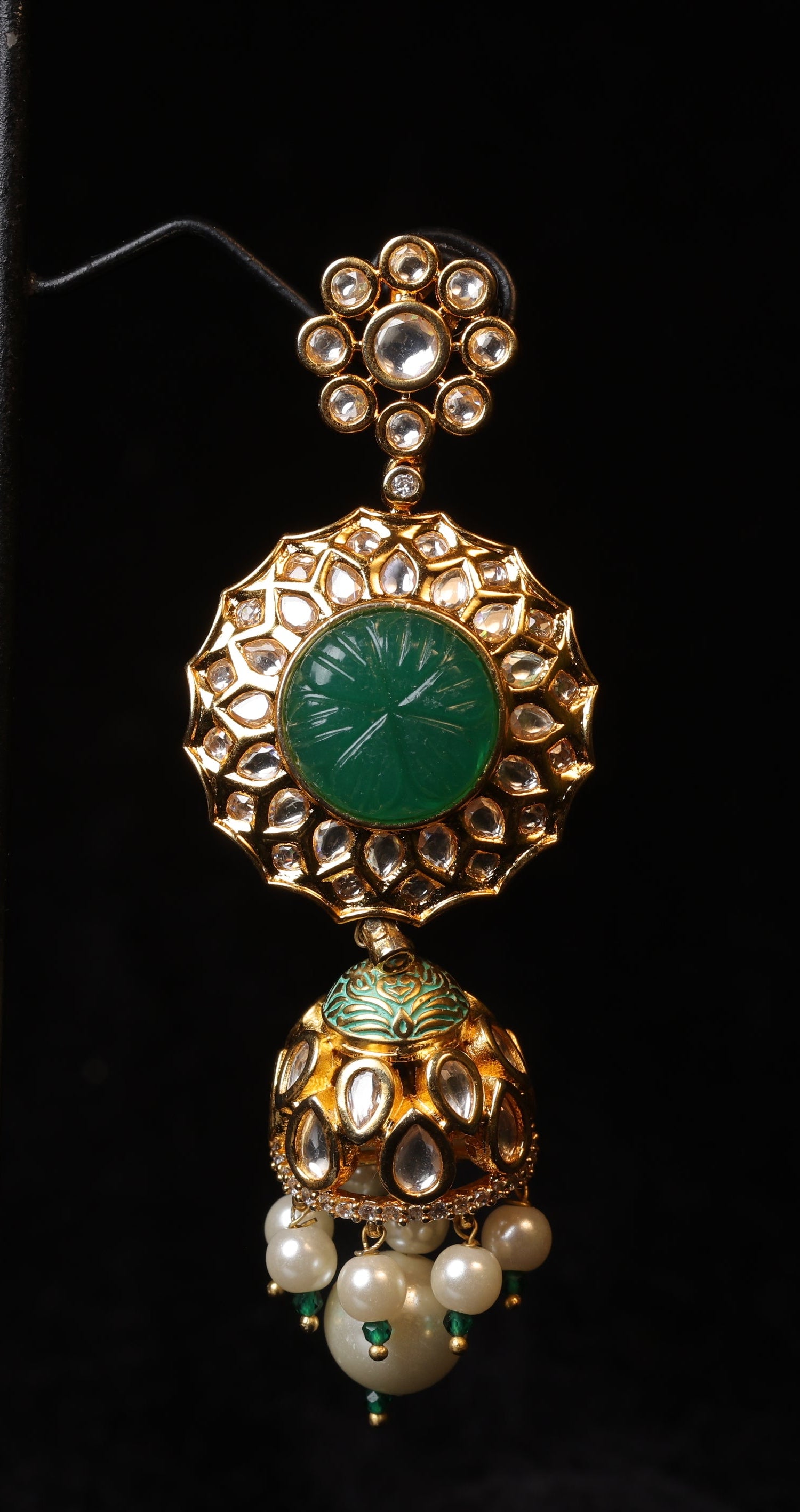 Floral Tiered Polki Earrings