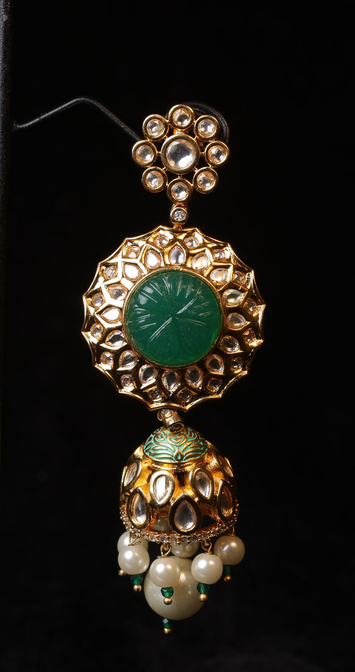 Floral Tiered Polki Earrings