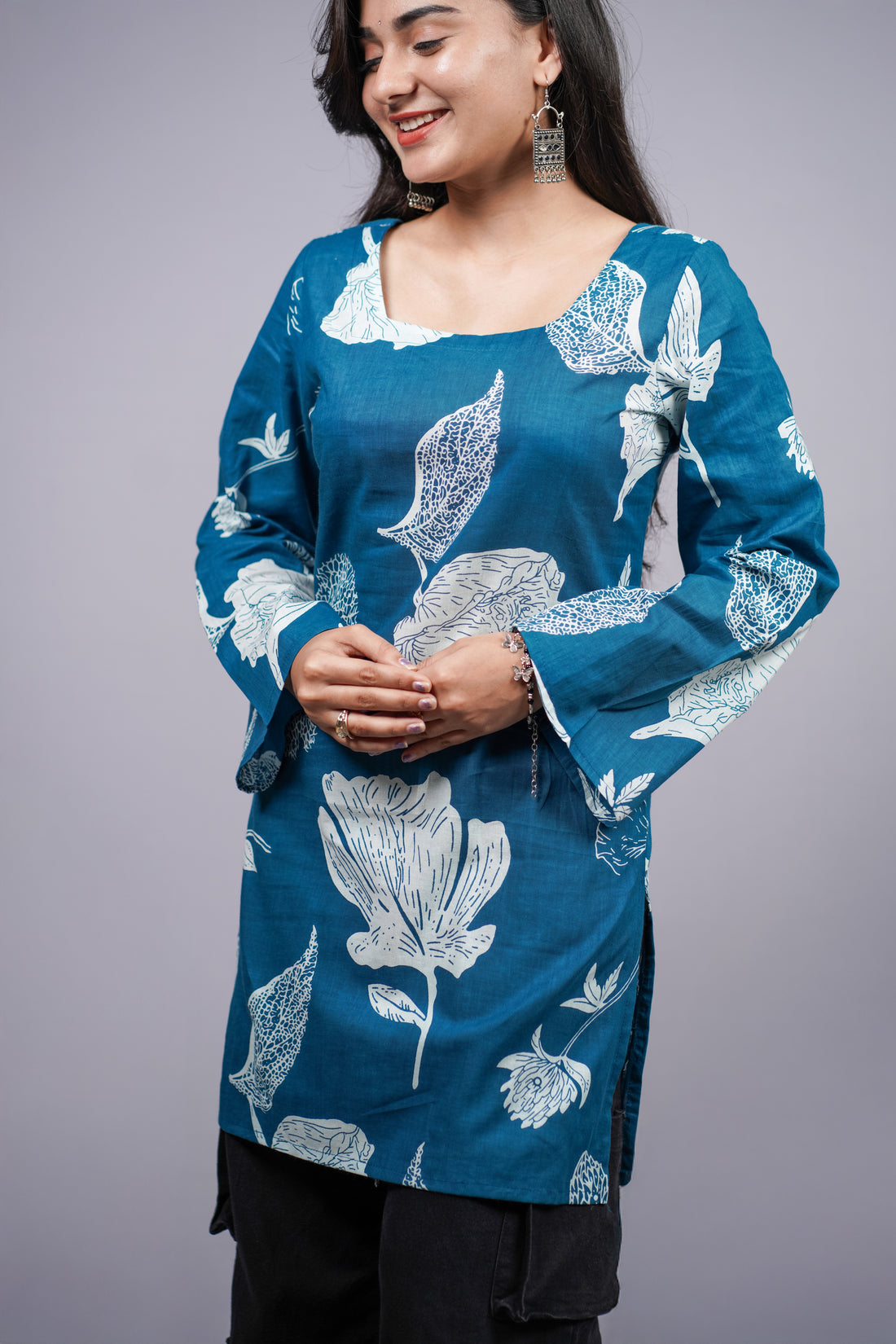 Neelima Indigo Bloom Short Kurti