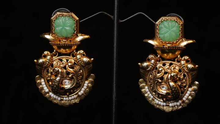 Antique Pearl Fringed South Indian Jhumka