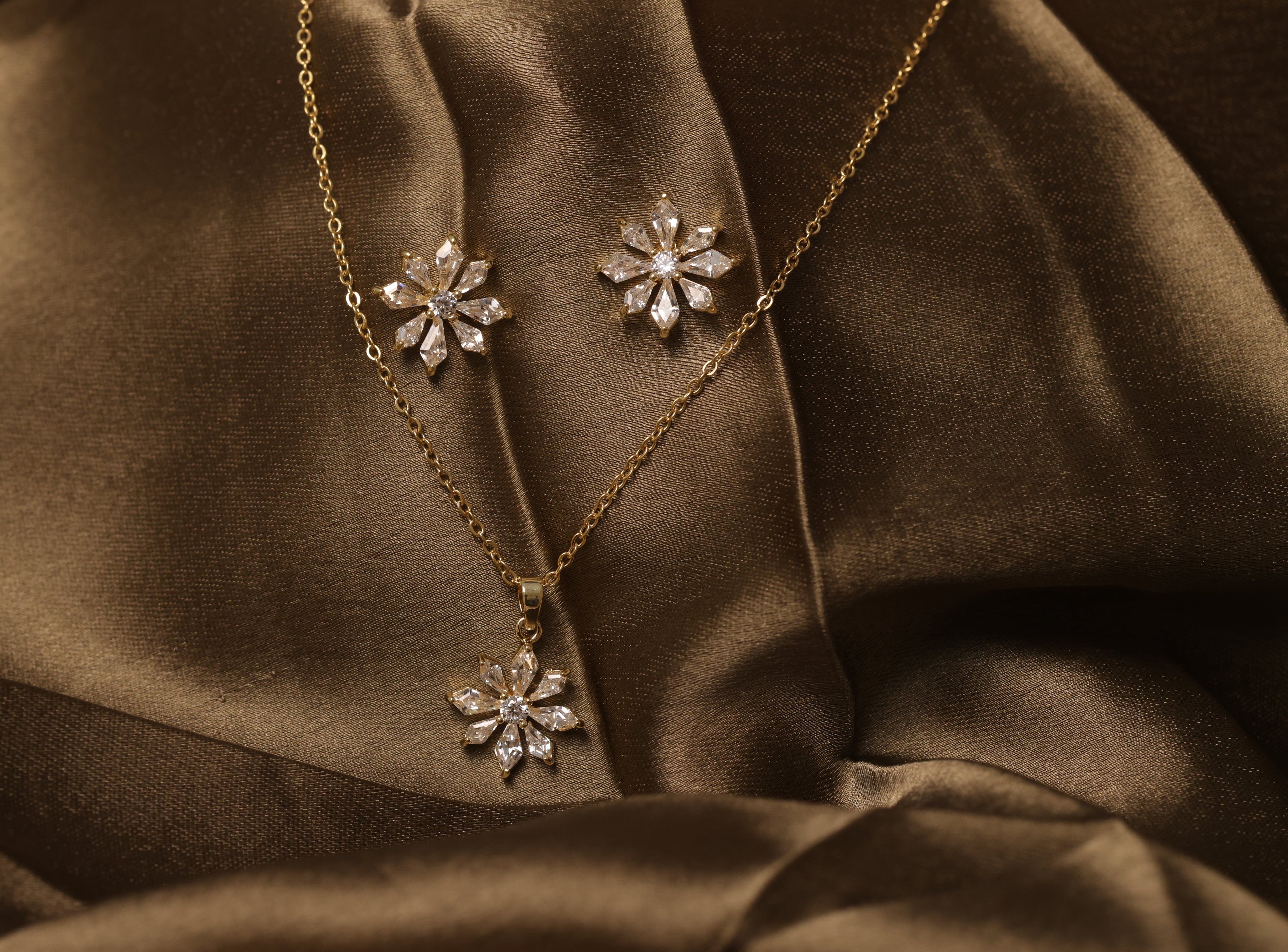 ISHNA Celeste Sparkle Pendant Set