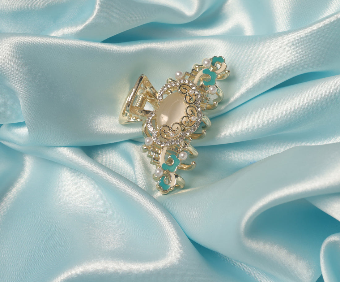 Aquamarine Vine Hair Clip