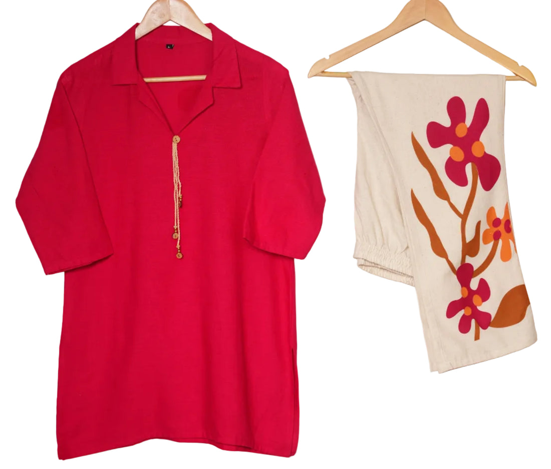 ISHNA Pink Bloom Co-ord Set