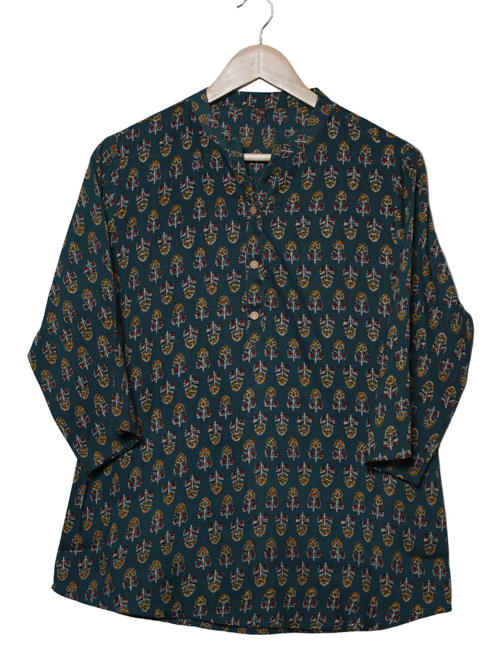 Neelkanth Teal Short Kurti