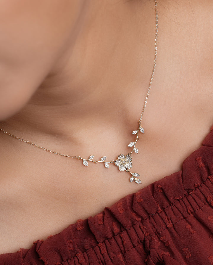 Golden Blossom Vine Necklace